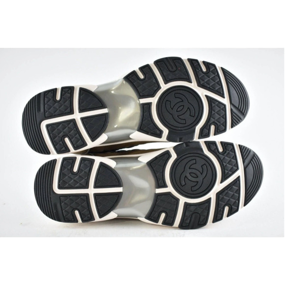 Chanel 21B Mens Brown Black Green White CC Logo Low Top Trainer Sneaker 46 13 - Picture 11 of 11